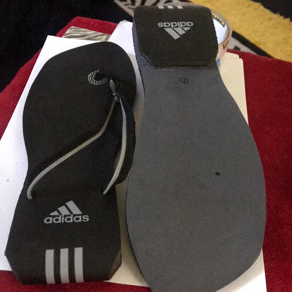 Adidas zipper flip flops